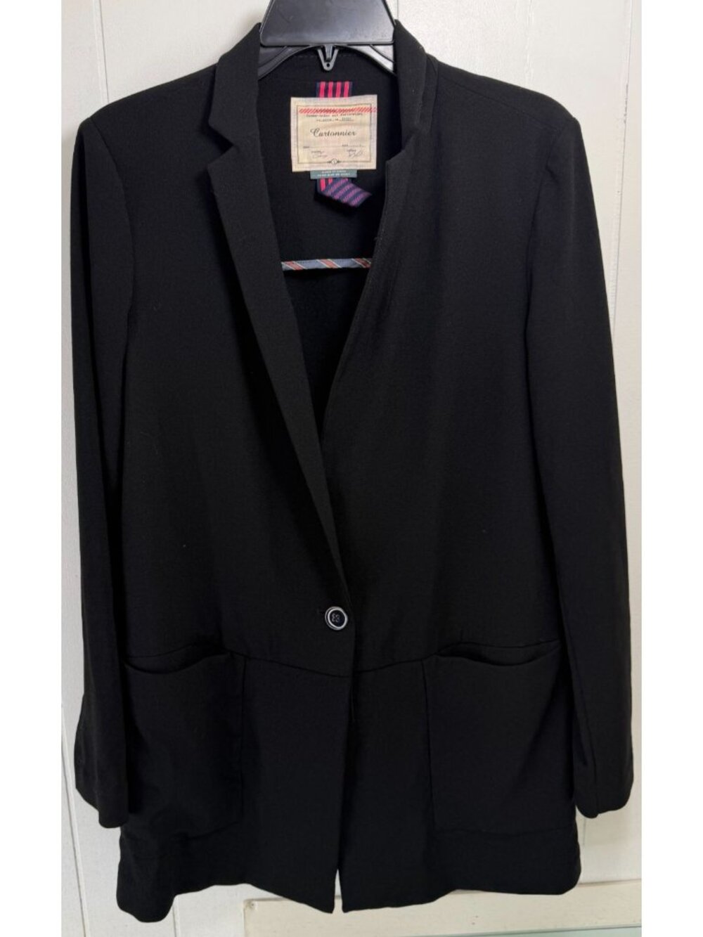 Cartonnier Anthropologie Blazer Women's Small S Gauze Textured Black Stretch